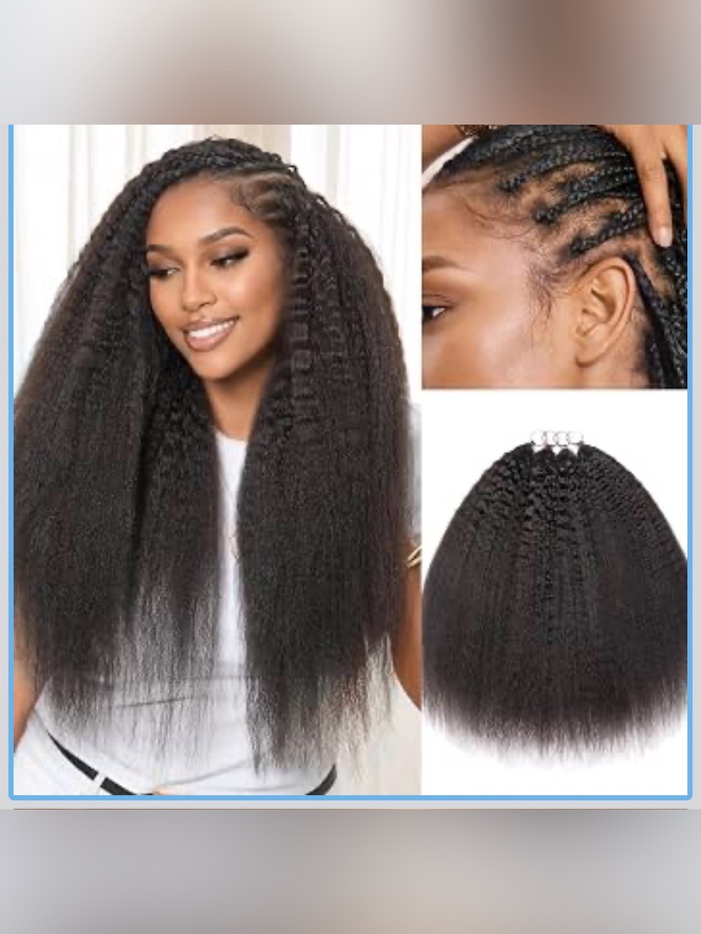 LUVME Kinky Straight Miracle Knots Crochet Human Hair 16in 160g 130 Strands